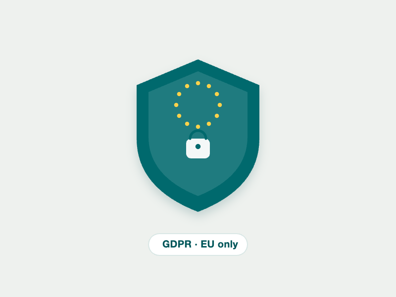 EU stars and lock emblem — GDPR compliant, EU-only hosting